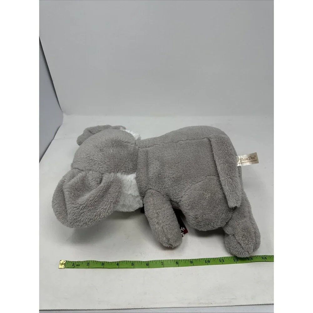 Dan Dee Plush 14” Gray Mouse Christmas w/ Red Nose Snowflake Scarf